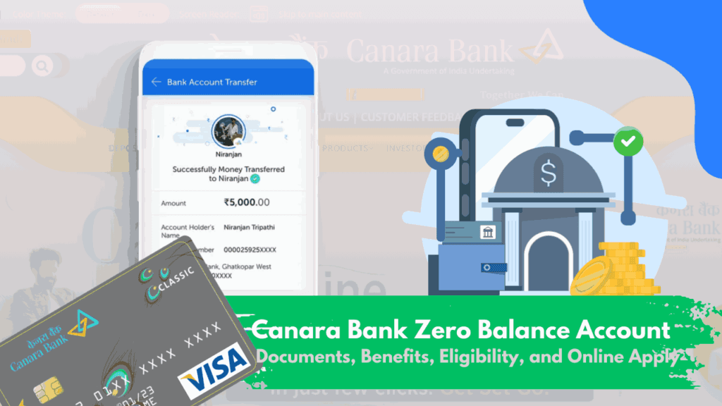 Open Canara Bank Zero Balance Account 2025